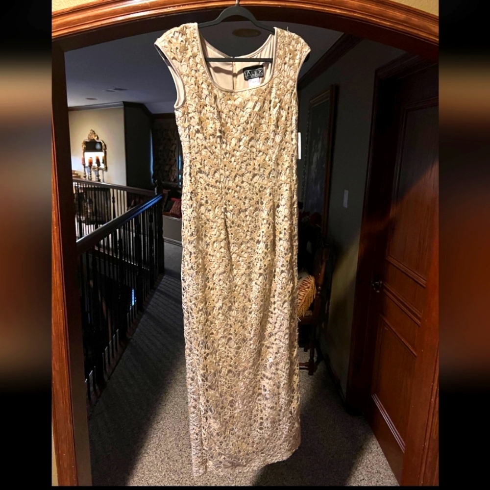 NWT Gold Sequins Gown
